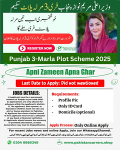 Punjab 3 Marla Plot Scheme 2025