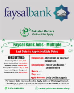 Faysal Bank Jobs 2025